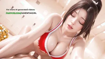 DOA - Cheerleader Mai Shiranui Rides Cock in Cowgirl, Front and Side Views