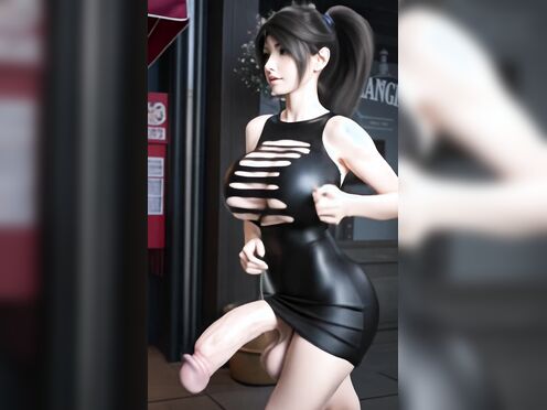Momiji walking with excessive jiggle physics