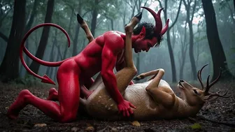 horny devil fucking deer