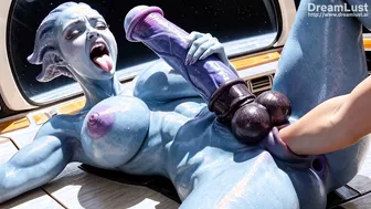 Liara Futanari Fisting & Self-Facial (Mass Efect)