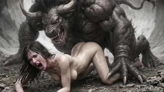 Minotaur rides the girl