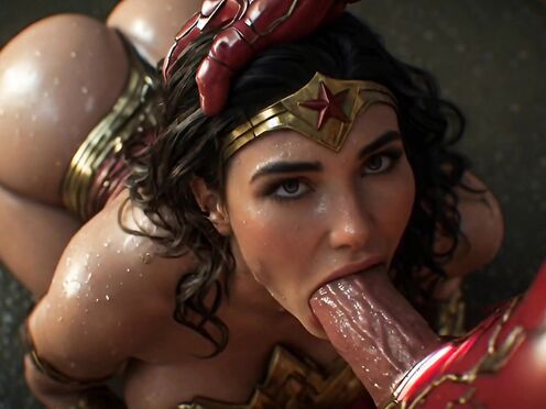 Wonder woman gagged by iron man