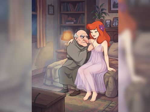 Daphne Being Tits Sucked by Grandpa