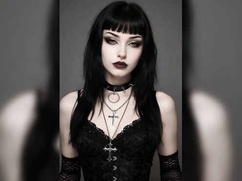 Goth Baddie Shows Naked Breasts
