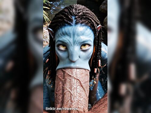 Neytiri huge dick deepthroat