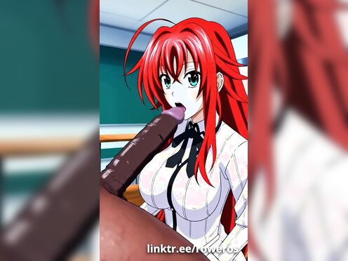 Rias Gremory school blowjob on bully