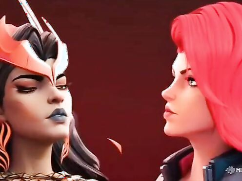 Marvel Rivals - Scarlet Witch and Black Widow Lesbian Kissing