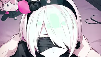 2b anime BJ loop gif