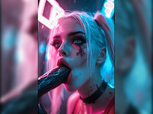 Harley Quinn blowjob Cyberpunk