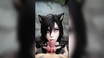 Beautiful fox ears sucks a dogs cock [TheBaldMan]