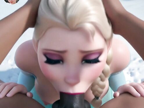Elsa sucks cock