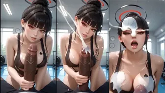 Tsukatsuki Rio main reason for going to the gym![BlackedAIBabes]
