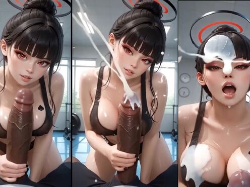 Tsukatsuki Rio main reason for going to the gym![BlackedAIBabes]