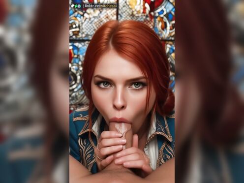 Triss Merigold Blowjob and Oral Creampie [witchesai]