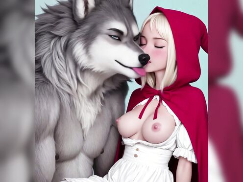 Little red riding hood meets the wolf