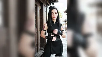 June Flashing her tits in public