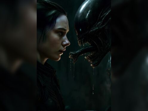 Xenomorph tongue kissing