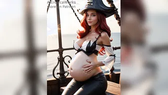 Pregnant Miss Fortune Touches her belly (League Of Legends)