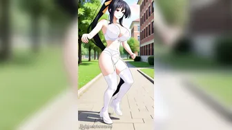 akeno himejima dancing in lingerie behind the school