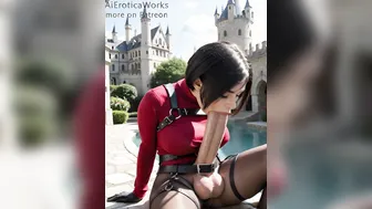 Futa Ada Wong sucks her own huge cock (Resident Evil) [AiEroticaWorks]
