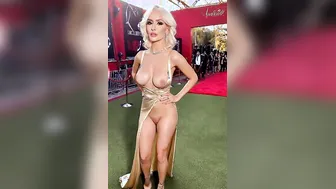 Blonde getting horny in public