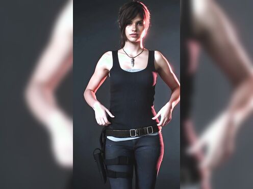 Claire Lifting Her Shirt Up to Reveal AI