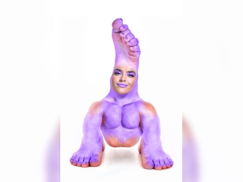 Gender Bent Fem Purple Humanoid Footling