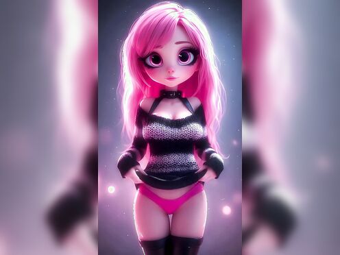 Cute Anime Girl Flashing Her Tits AI