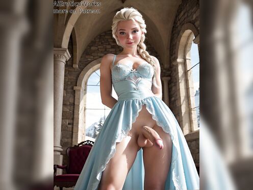 Futa Elsa Arousal - Jerk off - Cumshot (Frozen)