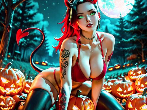 Rose celebrating Halloween
