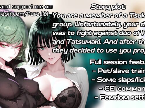 Tatsumaki and Fubuki want to play with their weak prey (Femdom JOI)