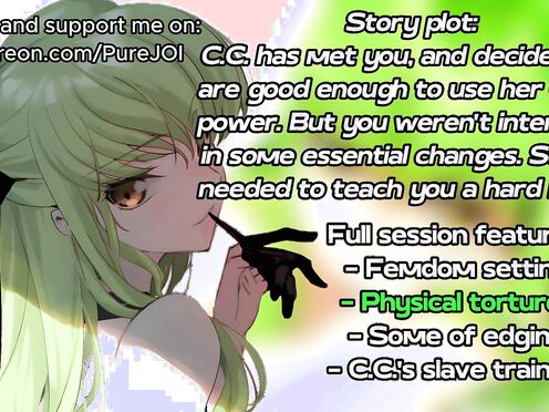 Prove C.C. you deserve to be a Geass power's user (Femdom JOI)