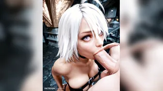 Christie (DOA) Deepthroating Horny Cock
