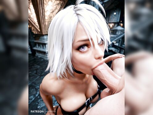 Christie (DOA) Deepthroating Horny Cock