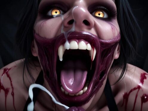 Monster Woman Cumshot on face