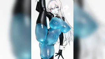 Latex Slime Girl Standing Split