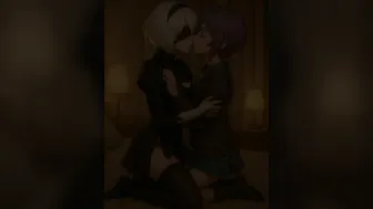 Anime girl kissing