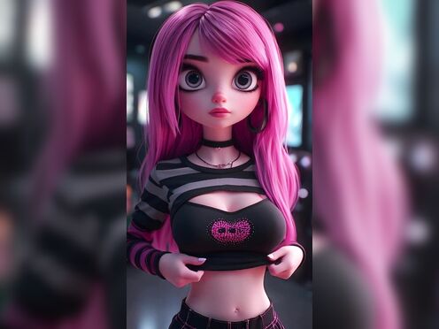 Gamer Girl Showing Off Her Girls AI